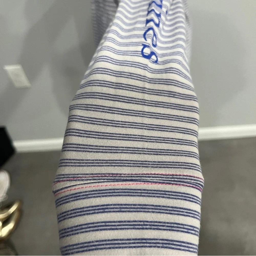 Vineyard Vines Girls Large Longsleeve Striped Navy and White Hoodie T Shirt 14 - Picture 5 of 7